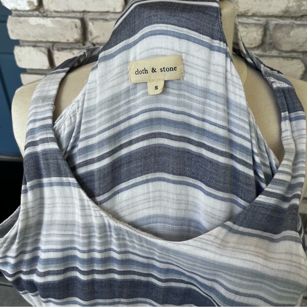 Cloth & Stone maxi blue stripped summer dress - Picture 6 of 7
